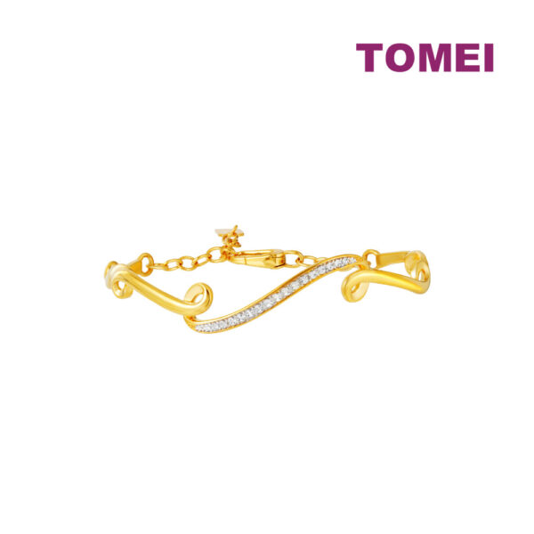 TOMEI Bridging the Gap Bangle, Yellow Gold 916