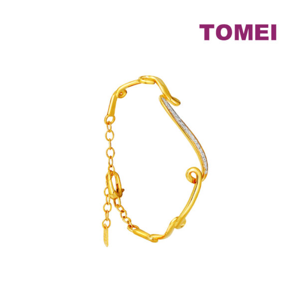 TOMEI Bridging the Gap Bangle, Yellow Gold 916