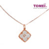 TOMEI Lucky Pattern Clover Pendant Set, Rose Gold 750 (GDIDDZ04070B/W)