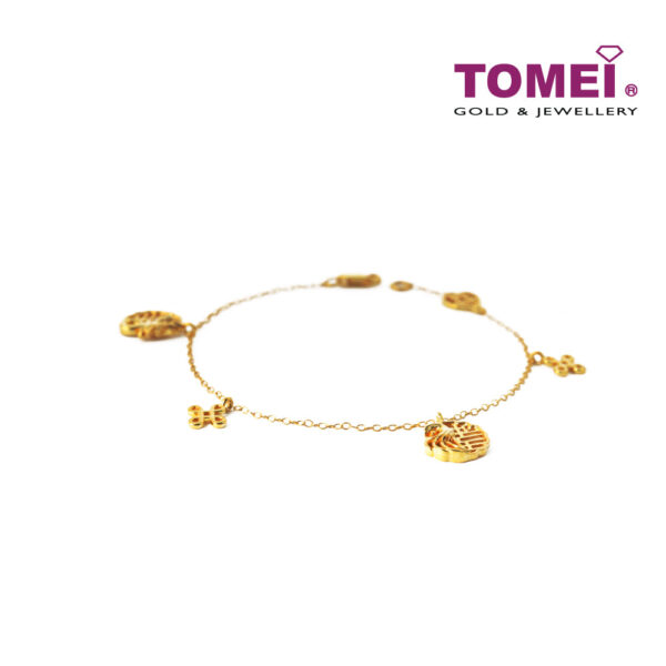 TOMEI Gilded Kismet of Glamour Bracelet, Yellow Gold 916 (WS-YG1275B-1C)