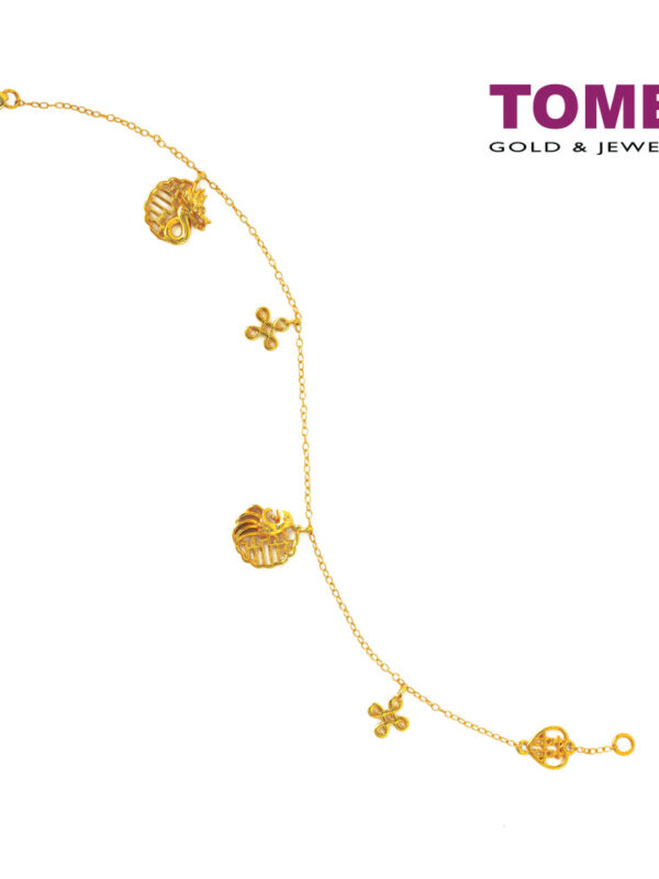 TOMEI Gilded Kismet of Glamour Bracelet, Yellow Gold 916 (WS-YG1275B-1C)