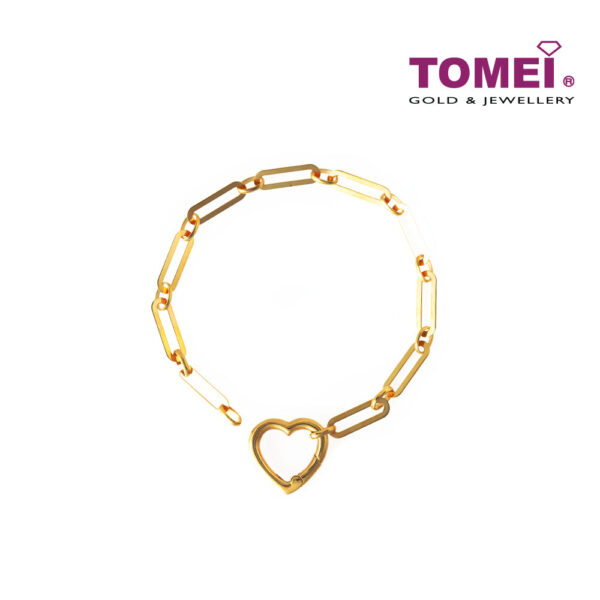 TOMEI Bracelet of Heart in Infinite Continuum, Yellow Gold 916
