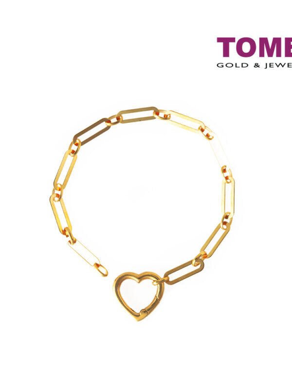 TOMEI Bracelet of Heart in Infinite Continuum, Yellow Gold 916