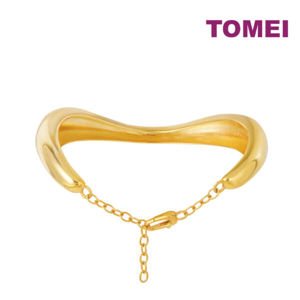 TOMEI Anastasia Sophisticated Curved Bangle, Yellow Gold 916