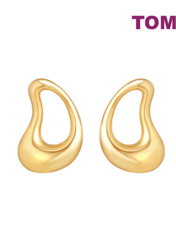 TOMEI Anastasia Sophisticated Curved Earring, Yellow Gold 916
