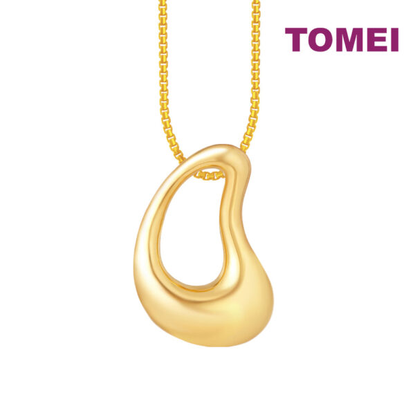 TOMEI Anastasia Sophisticated Curved Pendant, Yellow Gold 916