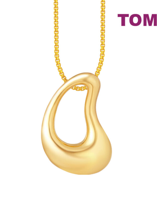 TOMEI Anastasia Sophisticated Curved Pendant, Yellow Gold 916