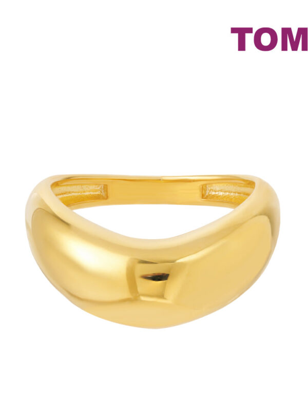 TOMEI Anastasia Sophisticated Curved Ring, Yellow Gold 916
