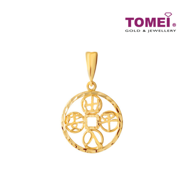 TOMEI Peace and Prosperity pendant, Yellow Gold 916