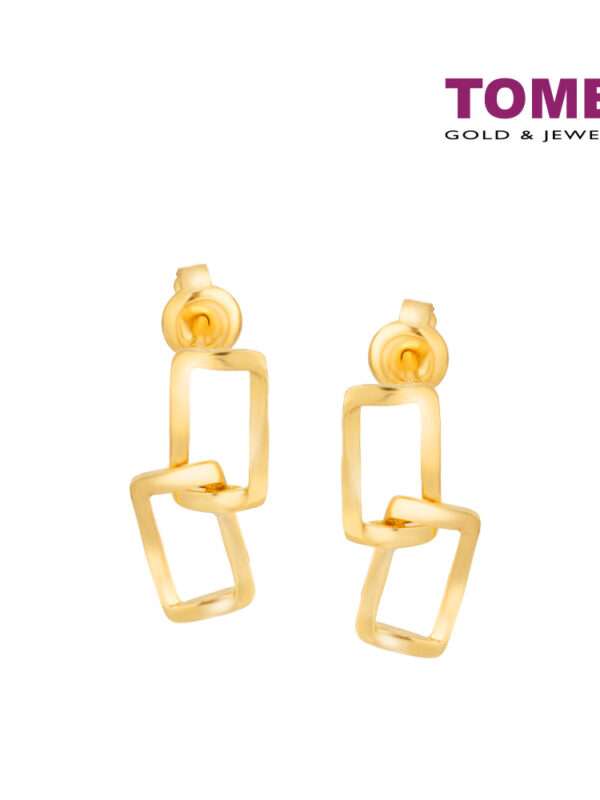 TOMEI Dangling Earrings, Yellow Gold 916 (9Q-YG1234E-1C) (2.77g)