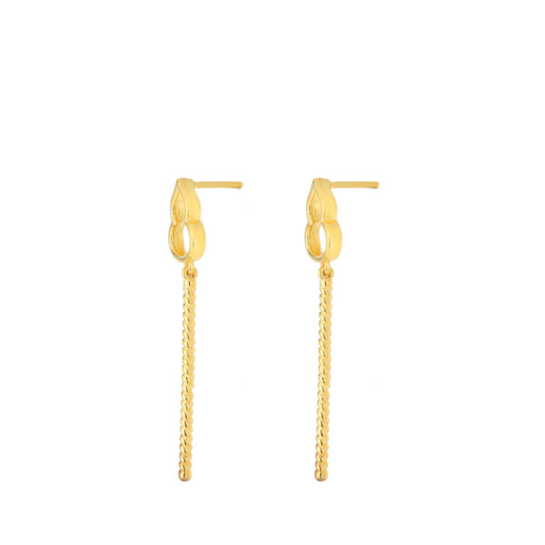 TOMEI Hulu Dangling Earring, Yellow Gold 916 (9Q-YG1250E-1C)