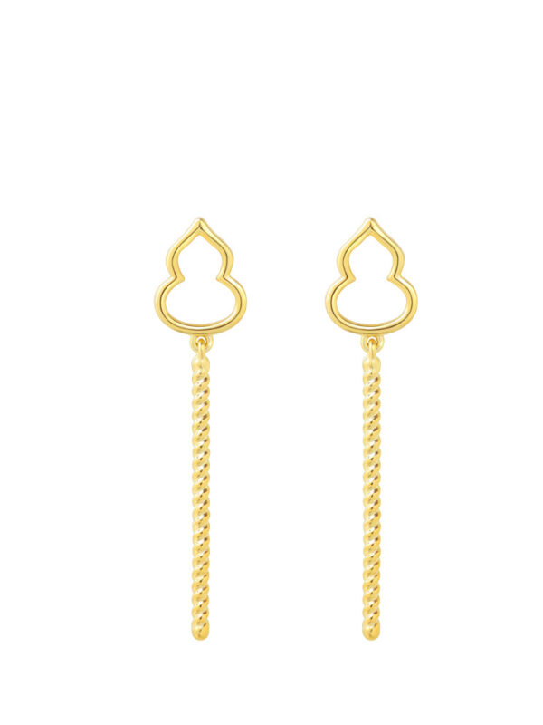 TOMEI Hulu Dangling Earring, Yellow Gold 916 (9Q-YG1250E-1C)