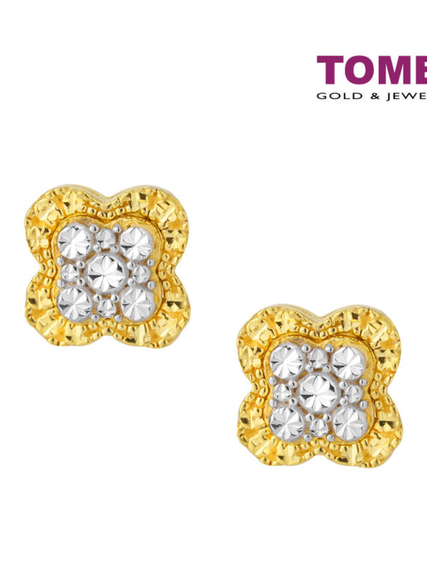TOMEI Diamond Cut Collection Earrings, Yellow Gold 916 (9Q-YG1260E-2C)  (2.50g)