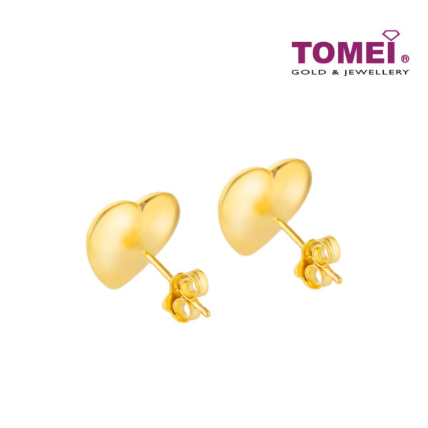 TOMEI Heart Shaped Earrings, Yellow Gold 916 (XXN5E8622-1C)
