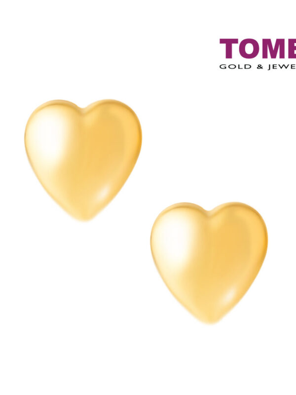 TOMEI Heart Shaped Earrings, Yellow Gold 916 (XXN5E8622-1C)