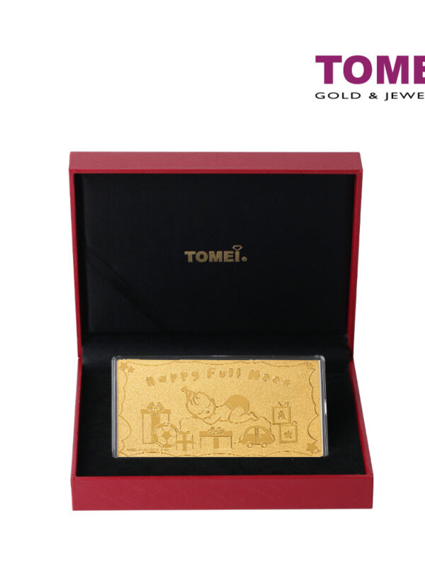 TOMEI Happy Full Moon Baby With Toys Gold Foil 0.5G, Yellow Gold 9999