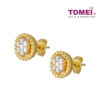 TOMEI Diamond Cut Collection Round earrings, Yellow Gold 916 (9Q-YG1261E-2C)