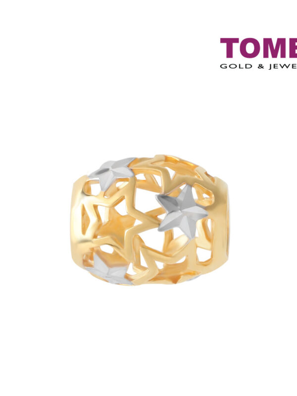 TOMEI Pottery of Weaved Star Charm, Yellow Gold 916