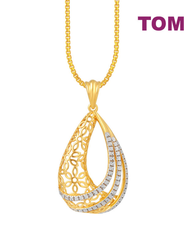 TOMEI Diamond Cut Collection Puteri Blooming Pendant, Yellow Gold 916
