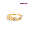 TOMEI Italy Trio Tone Ring, Yellow Gold 916