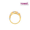 TOMEI Italy Trio Tone Ring, Yellow Gold 916