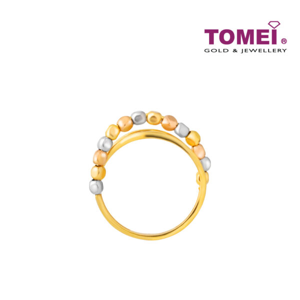 TOMEI Italy Trio Tone Ring, Yellow Gold 916
