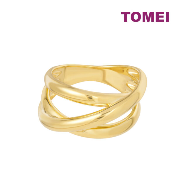 TOMEI Crisscross Ring, Yellow Gold 916