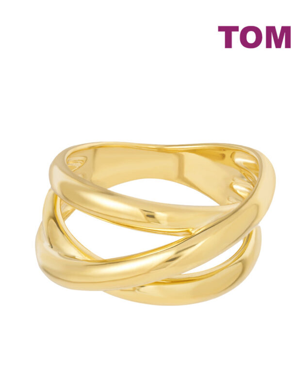 TOMEI Crisscross Ring, Yellow Gold 916