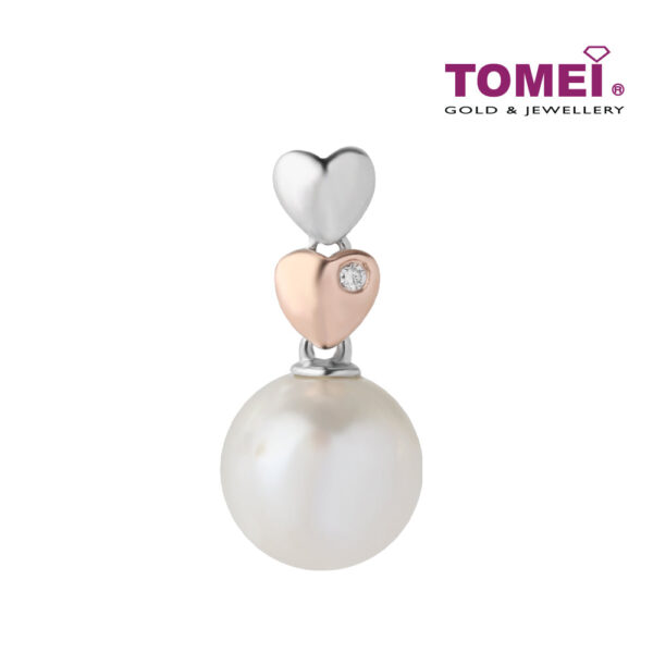 TOMEI Pearlette Pendant Set, White+Rose Gold 585/375
