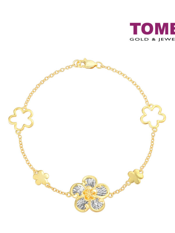 TOMEI Bloom Of Bliss Bracelet, Yellow Gold 916 (9M-YG1342B-1C)