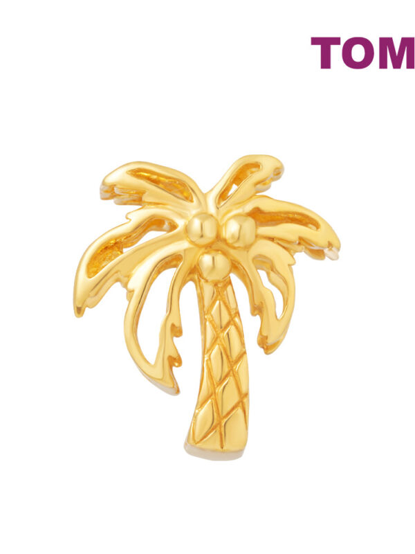 TOMEI Coconut Tree Charm, Yellow Gold 916
