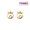 TOMEI Crown Round Earrings, Yellow Gold 916