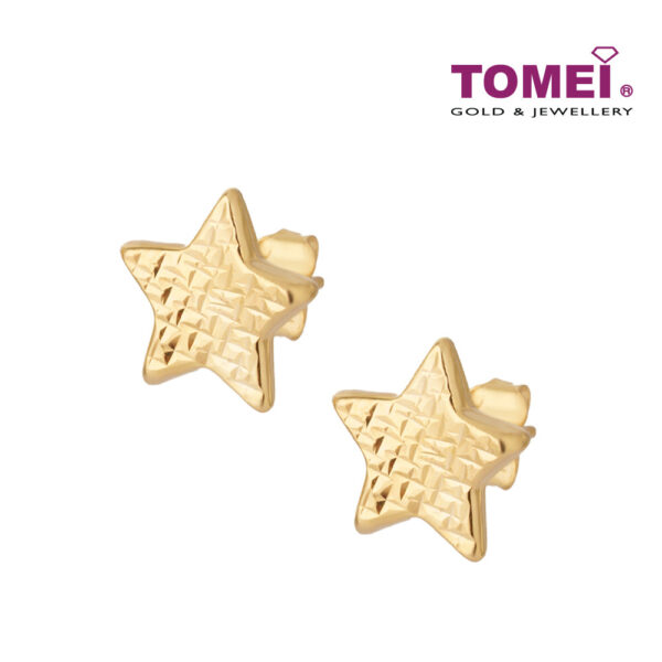 TOMEI Lusso Italia Star Stud Earrings, Yellow Gold 916
