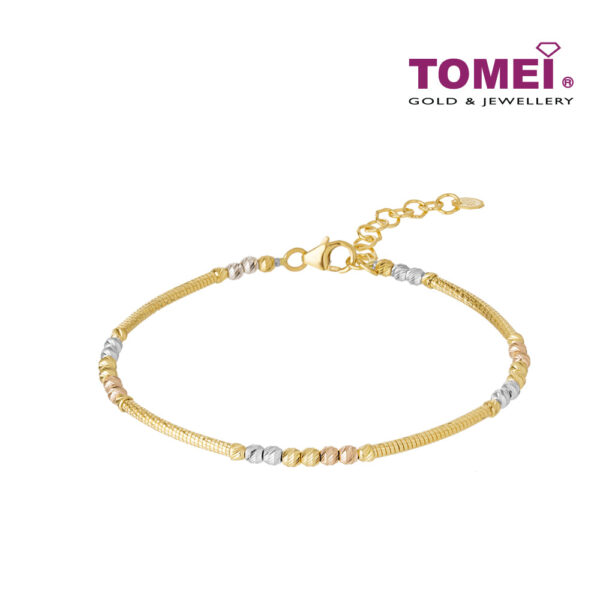 TOMEI Lusso Italia Slender Beads Bangle, Yellow Gold 916