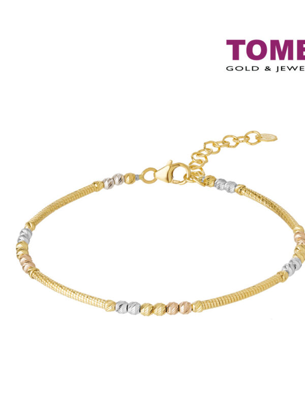 TOMEI Lusso Italia Slender Beads Bangle, Yellow Gold 916