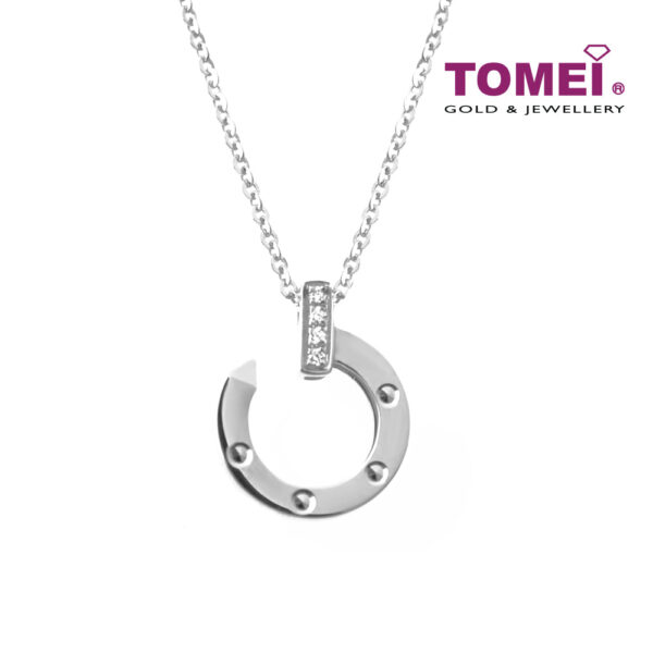 TOMEI Diamond Necklace, White Gold 750