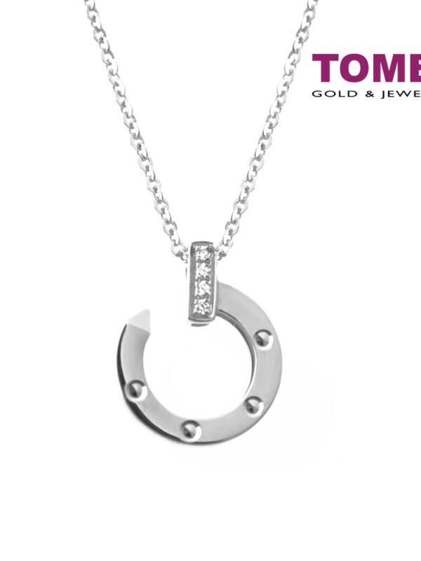 TOMEI Diamond Necklace, White Gold 750