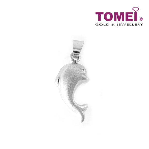 TOMEI Delicately Dainty Dolphin Bijou Pendant, White Gold 750