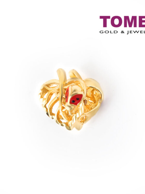 TOMEI Ladybird on the Foliage of Love Charm, Yellow Gold 916 (TM-YG0878P-EC)