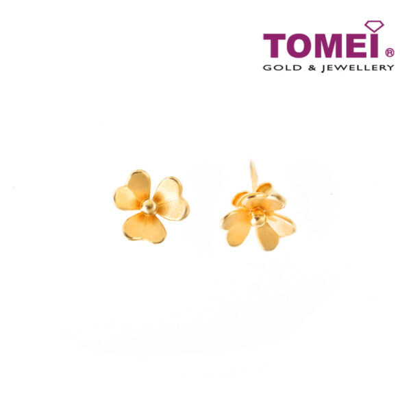TOMEI Floral Beauty Earrings, Yellow Gold 916