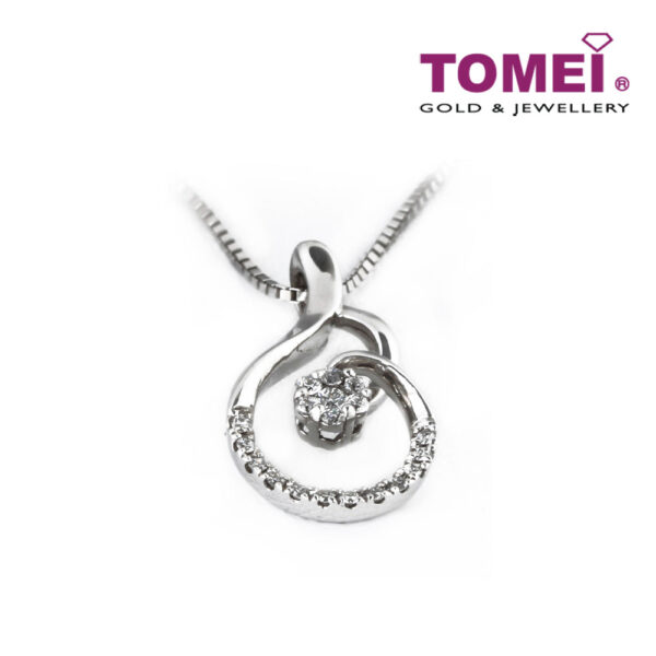 TOMEI Droplets of Sparks with Sublimity Pendant Set, Diamond White Gold 375 (P1307V)