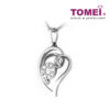 TOMEI Lustrous Rays of Love Pendant Set, Diamond White Gold 375 (P4349)
