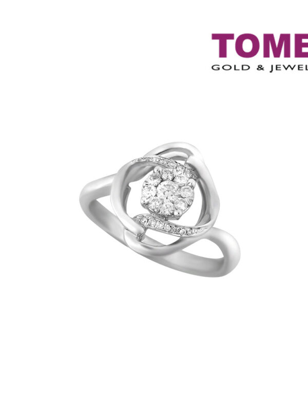 TOMEI Blossoming with Sparkling Bravura Ring, Diamond White Gold 375 (STR4341)