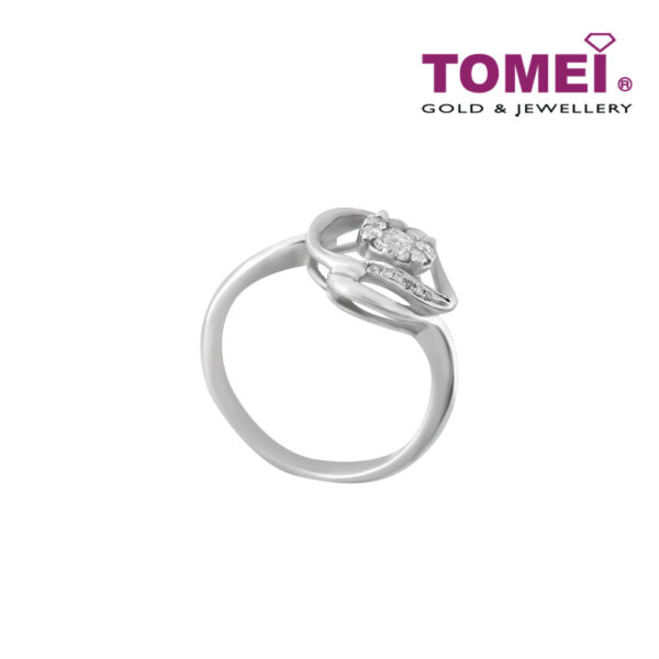 TOMEI Blossoming with Sparkling Bravura Ring, Diamond White Gold 375 (STR4341)