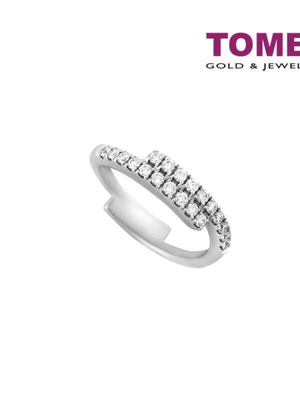 TOMEI Luminescence in Linearity Ring, Diamond White Gold 375 (R3615 )