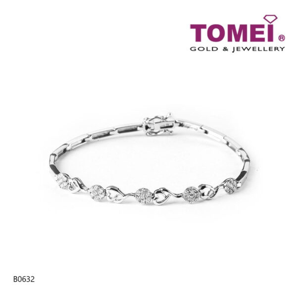 TOMEI Bracelet in Enthralling Loving Sparks, Diamond White Gold 375