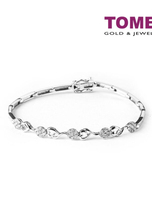 TOMEI Bracelet in Enthralling Loving Sparks, Diamond White Gold 375