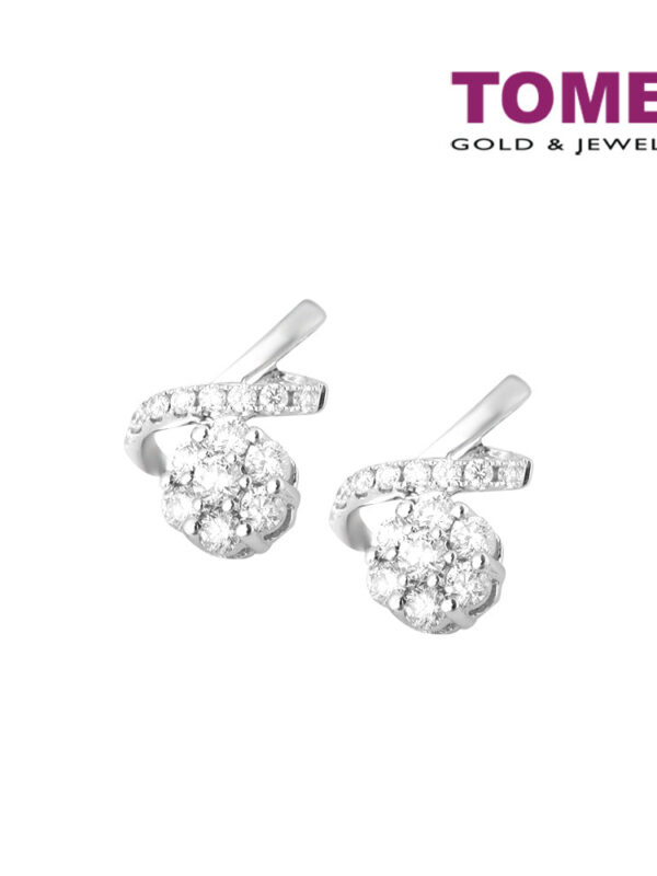 TOMEI Earrings, Diamond White Gold 750 (E938)