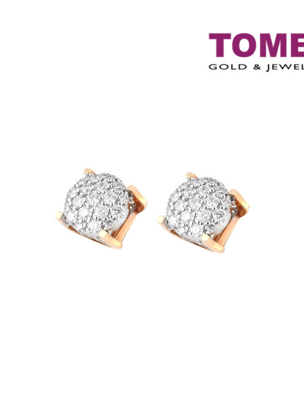 TOMEI Earrings, Diamond White Gold & Rose Gold 750 (E1998)