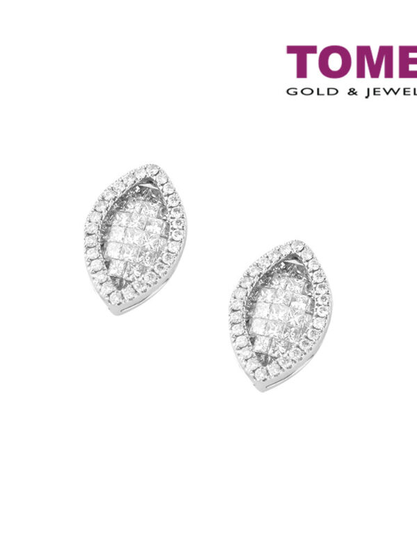 TOMEI Earrings, Diamond White Gold 750 (STE798)